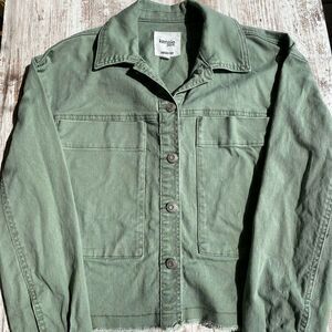 KENZIE JEANS Vintage Luxe Green Cropped Utility Jacket ~ EUC Size M Medium